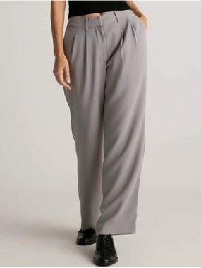 Quince Stretch Crepe Pleated Wide Leg  Pants